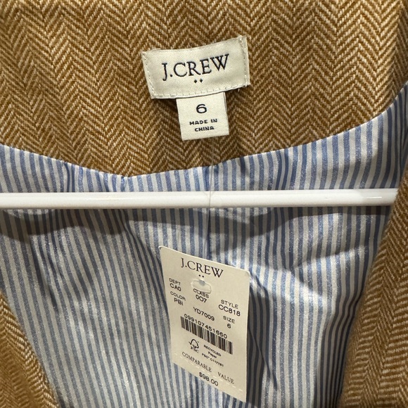 NWT J.Crew Tan Herringbone Vest - Picture 2 of 4